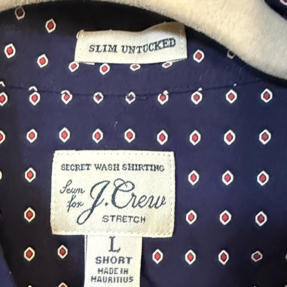 J. Crew Dark Blue and White Patterned Shirt